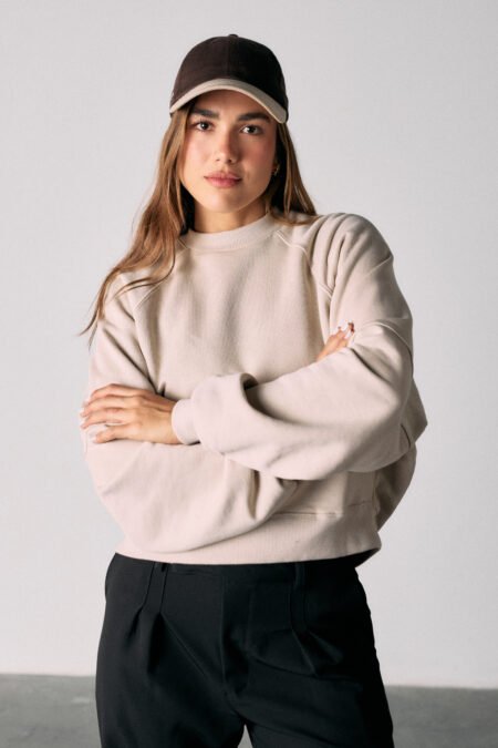 Oversized knit sweatshirt - Warm taupe