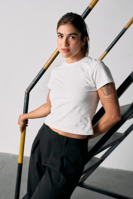 Essential fitted tee - Soft white